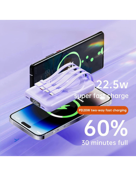 Banco de Energía Magnético RCHL 10000mAh Carga Rápida 22.5W