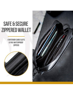 Cartera Táctica Minimalista OneTigris Negra con Cremallera 2