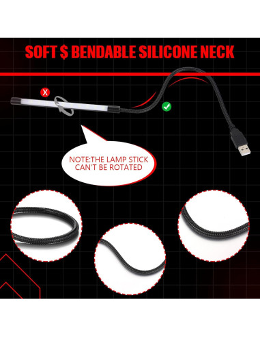 Lámparas LED USB para Teclado Tujoe - 2 Piezas Flexibles