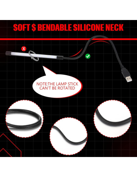 Lámparas LED USB para Teclado Tujoe - 2 Piezas Flexibles