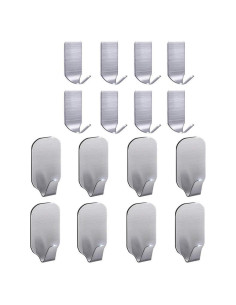 Ganchos Adhesivos FOTYRIG de Acero Inoxidable - 16 Paquetes