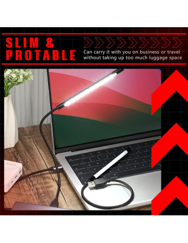 Lámparas LED USB para Teclado Tujoe - 2 Piezas Flexibles