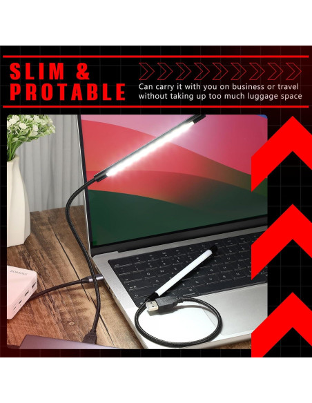 Lámparas LED USB para Teclado Tujoe - 2 Piezas Flexibles