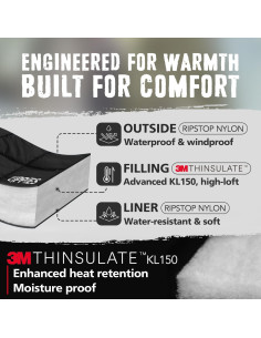 Manta Aislante ZIPPIES 3M Thinsulate Queen Negra para Camping 2