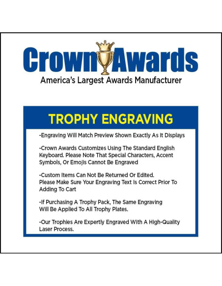 Trofeo de Copa de Oro Crown Awards 13.34 cm Grabado Personalizado