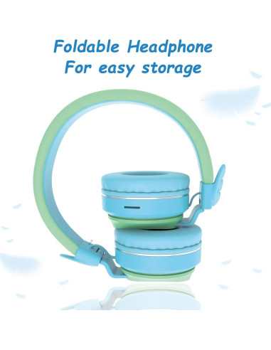 Auriculares Inalámbricos Riwbox BT05 para Niños Plegables Verde/Azul