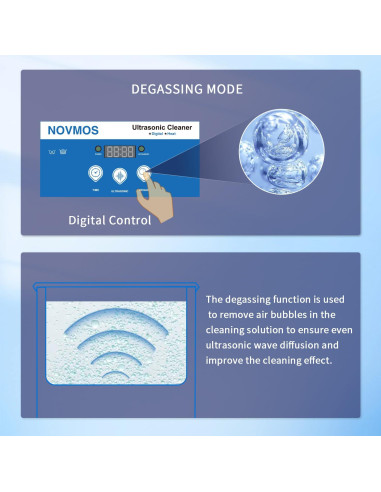 Limpiador Ultrasónico 900ml NOVMOS con Temporizador Digital