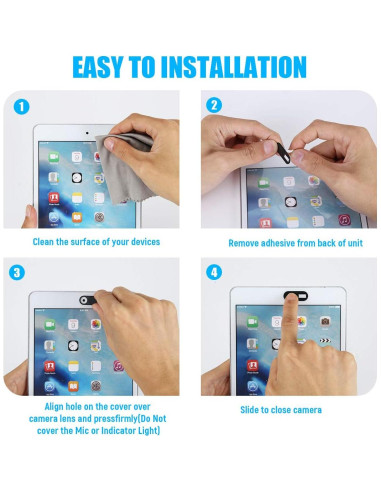 Cubierta de Cámara Deslizante HKDGYHON Negra - 3 Paquete