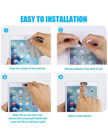 Cubierta de Cámara Deslizante HKDGYHON Negra - 3 Paquete