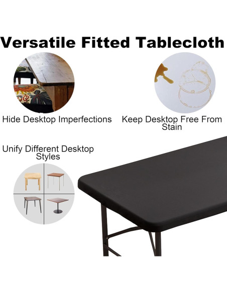 Mantel Ajustado Rectangular Viiamacki 61x122 cm Negro