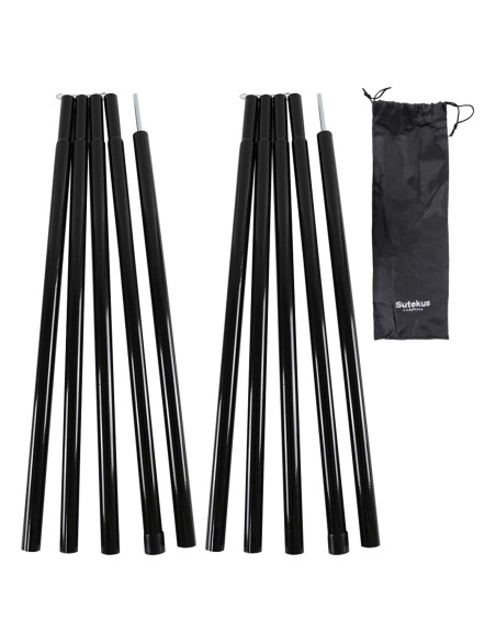 Poste de Carpa Ajustable Sutekus 2 Piezas 190.5 cm Acero