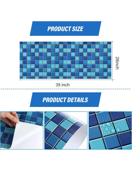 Kit de Parche de Reparación de Vinilo Syhood 71x102cm Azul Verde