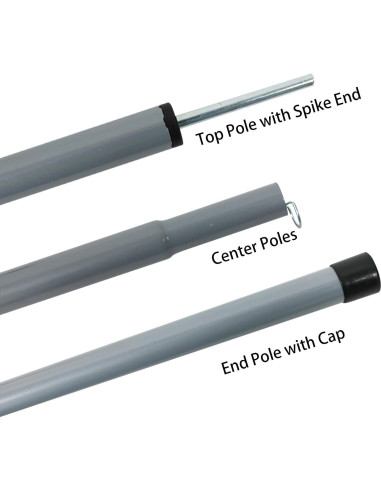 Poste de Carpa Ajustable Sutekus 2 Piezas 190.5 cm Acero
