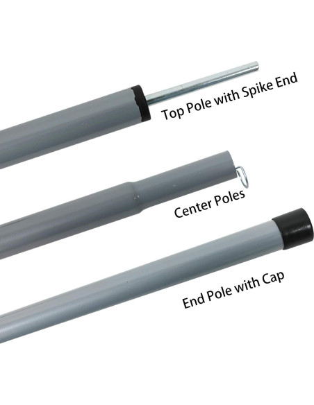Poste de Carpa Ajustable Sutekus 2 Piezas 190.5 cm Acero