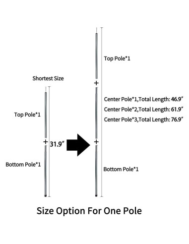 Poste de Carpa Ajustable Sutekus 2 Piezas 190.5 cm Acero