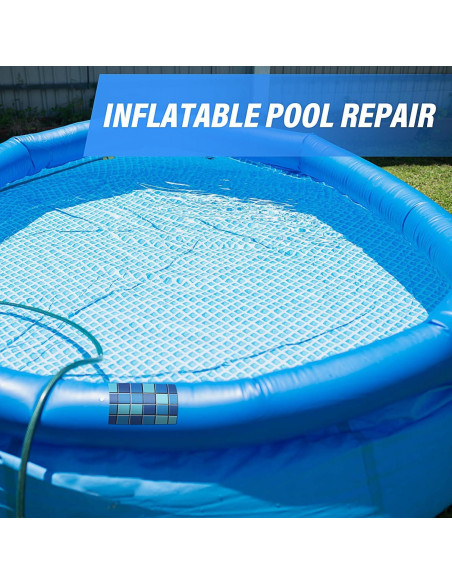 Kit de Parche de Reparación de Vinilo Syhood 71x102cm Azul Verde