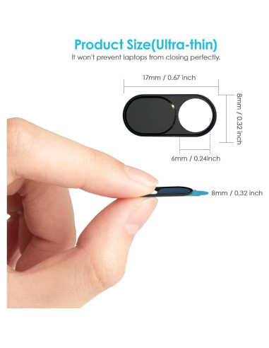 Cubierta de Privacidad para Webcam HKDGYHON - Metal Negro 3 Pzas