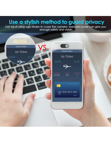 Cubierta de Privacidad para Webcam HKDGYHON - Metal Negro 3 Pzas