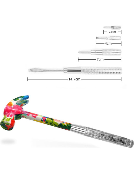 Martillo Floral Multifuncional YOUMI 6 en 1 Rojo Antideslizante