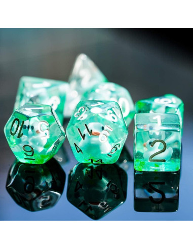 Dados DND de 7 Caras Cusdie con Pato Azul - Juego de Rol