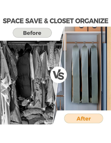 10 Bolsas de Ropa Colgantes AURUZA 101.6x10.16cm Transparente