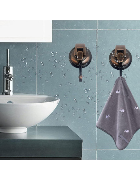 Ganchos de Ducha de Succión YSSILADI 2 Paquete Bronce Antiguo