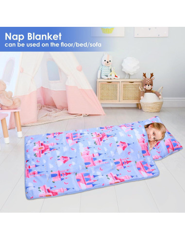 Saco de dormir infantil Decalsweet 2 en 1 con almohada azul