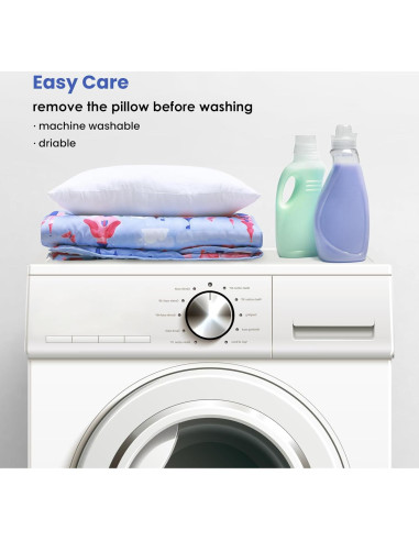 Saco de dormir infantil Decalsweet 2 en 1 con almohada azul