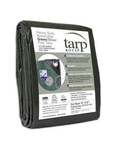 Lona de Protección Kotap 1.83 x 2.44 m Alta Resistencia Verde-Plata