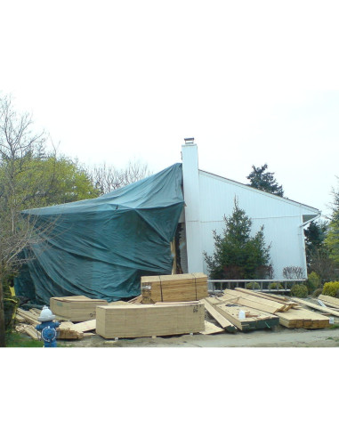 Lona de Protección Kotap 1.83 x 2.44 m Alta Resistencia Verde-Plata