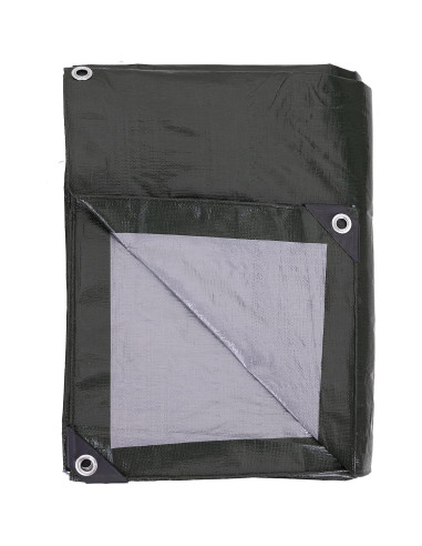 Lona de Protección Kotap 1.83 x 2.44 m Alta Resistencia Verde-Plata