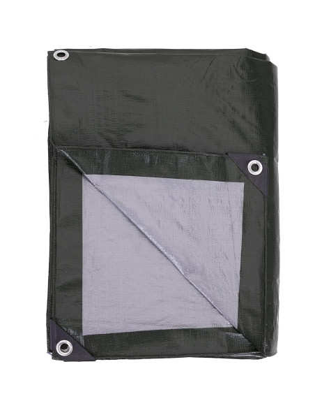 Lona de Protección Kotap 1.83 x 2.44 m Alta Resistencia Verde-Plata