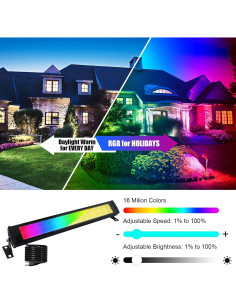 Luz de Lavado de Pared 50W RGB + Cálido Indmird IP66 2