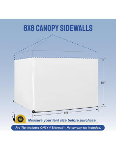 Paredes Laterales Crown Shades 8x8 - 4 Piezas, Blanco 2