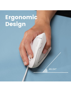 Ratón Ergonómico Vertical Perixx PERIMICE-513W Blanco 1000/1600 DPI 2