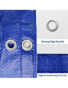 Lona Impermeable MVPNET 1.52x2.13m Azul 5mil UV Resistente 2