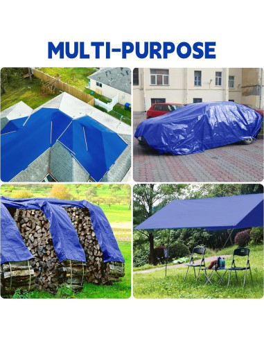 Lona Impermeable MVPNET 1.52x2.13m Azul 5mil UV Resistente