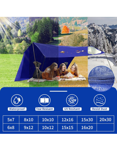 Lona Impermeable MVPNET 1.52x2.13m Azul 5mil UV Resistente