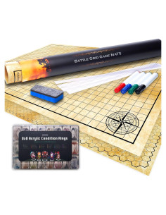 Tapete de Juego DnD TIDYBOSS 91x122cm + 96 Anillos de Condición