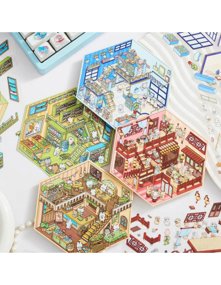 10 Juegos de Pegatinas 3D DIY LIFCIUSO - Escenas Creativas