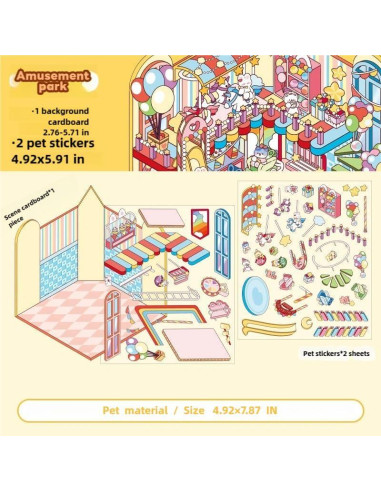 10 Juegos de Pegatinas 3D DIY LIFCIUSO - Escenas Creativas