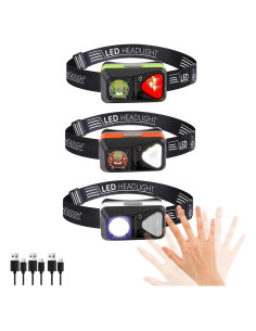 Paquete de 3 Linternas Frontales Recargables Hilngav LED 11 Modos