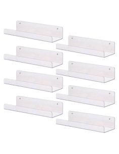 Estante Flotante Sooyee 8 Piezas Acrílico Transparente 38.1x12.1 cm