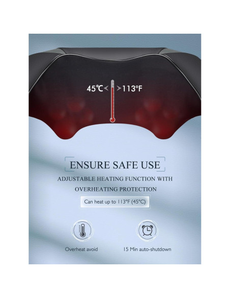 Masajeador Shiatsu Careboda con Calor para Cuello y Hombros Masajeador Shiatsu Careboda con Calor para Cuello y Hombros