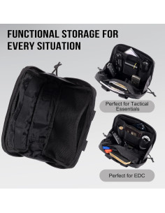 Bolsa Administrativa MOLLE OneTigris 19x12.7x5cm Nylon Negro 2