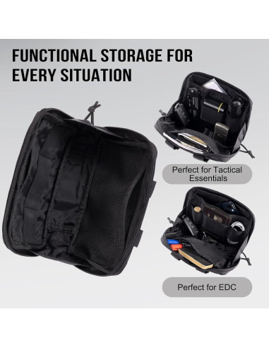 Bolsa Administrativa MOLLE OneTigris 19x12.7x5cm Nylon Negro