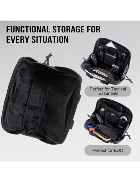 Bolsa Administrativa MOLLE OneTigris 19x12.7x5cm Nylon Negro