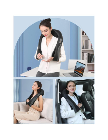 Masajeador Shiatsu Careboda con Calor para Cuello y Hombros