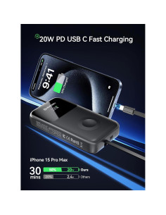 Cargador Portátil NEWDERY 20000mAh con Cables Integrados - Carga Rápida PD 20W 2