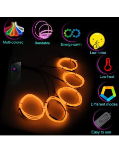Luces de Neón Portátiles MaxLax 5m Naranja para Decoración 2